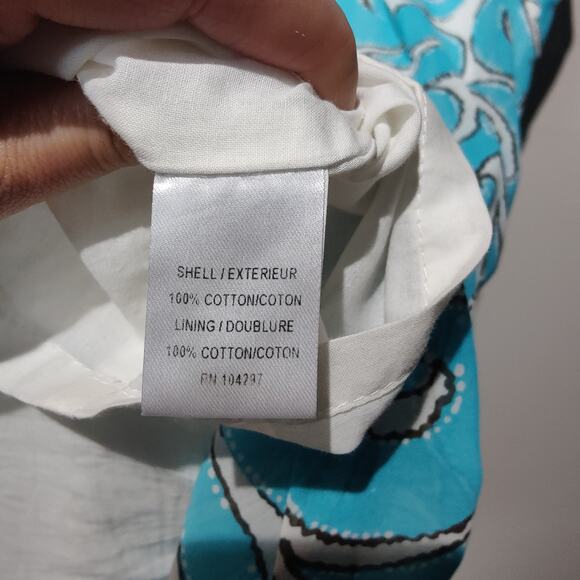 Milly of New York Women's Sz 6 Blue Cotton Halter Sheath Dress Ruffle Neck - Picture 7 of 10